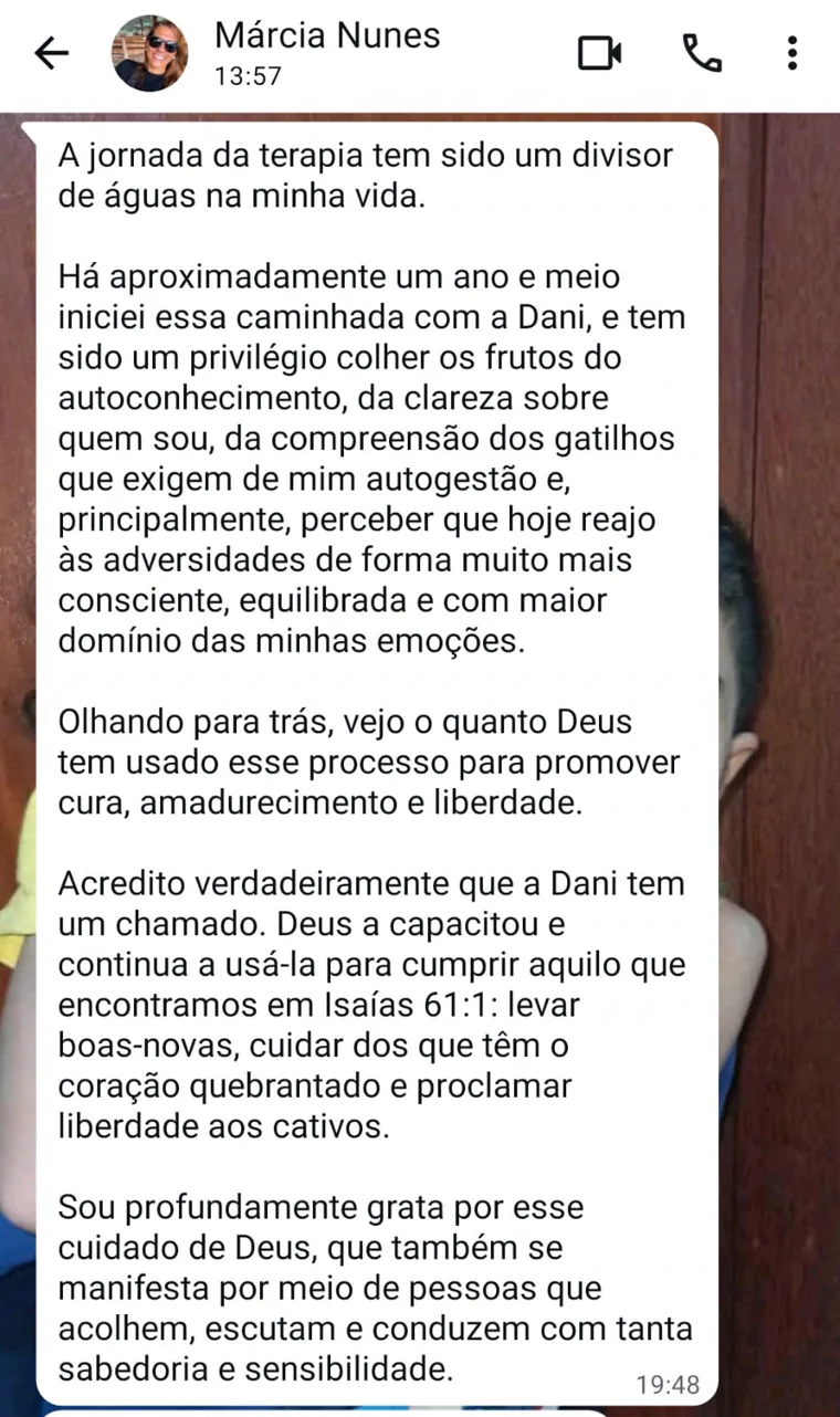 Depoimento de Márcia sobre o trabalho com a Dani Navegantes